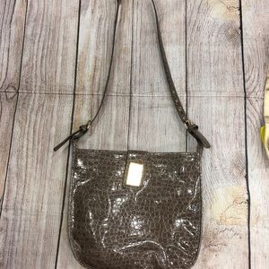 Gianni Bini Taupe crossbody purses striped inside